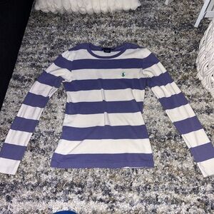 Ralph Lauren Sport Purple and White Striped Top